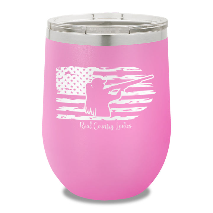 Shotgun USA Flag 12oz Stemless Wine Cup