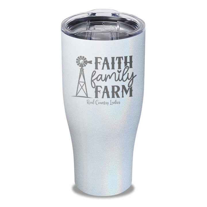 Faith Family Farm Laser Etched Tumbler