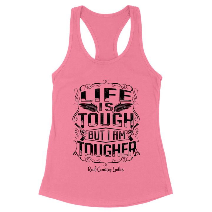 Life Is Tough Black Print Front Apparel