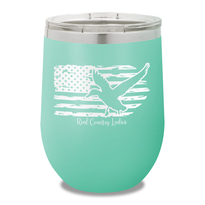 Duck USA Flag 12oz Stemless Wine Cup