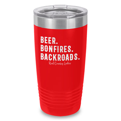 Beer Bonfires Backroads Laser Etched Tumbler