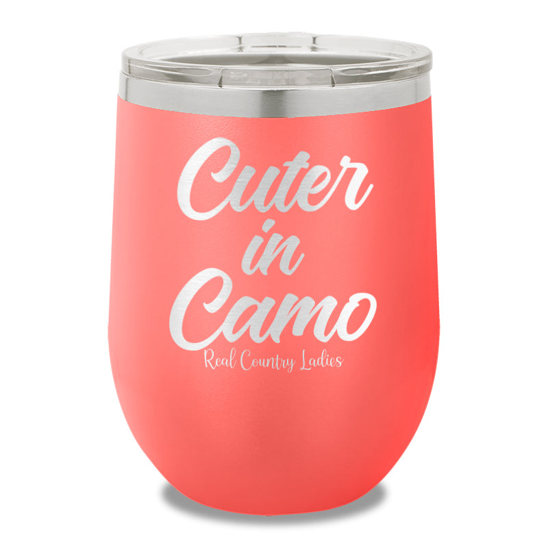 Cuter In Camo 12oz Stemless Wine Cup