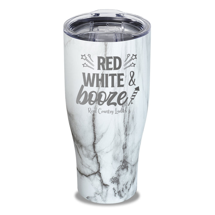 Red White And Booze Laser Etched Tumbler