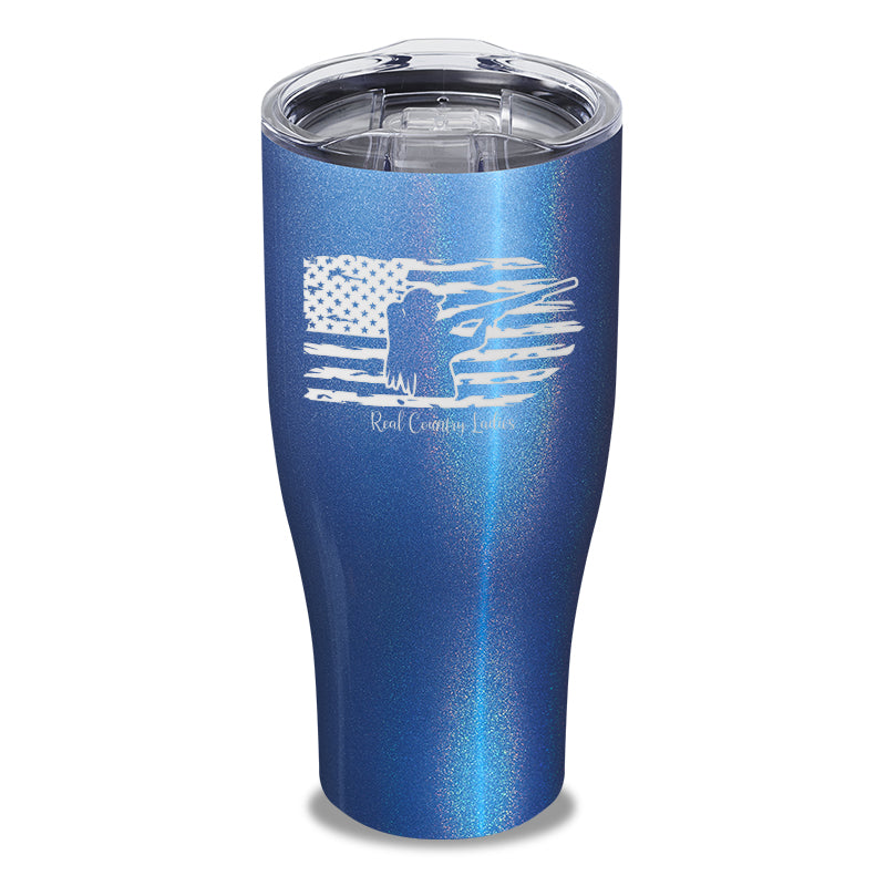 Shotgun USA Flag Laser Etched Tumbler