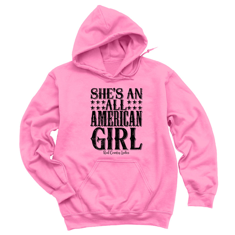 All American Girl Black Print Hoodies & Long Sleeves