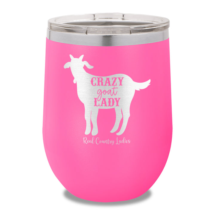 Crazy Goat Lady 12oz Stemless Wine Cup