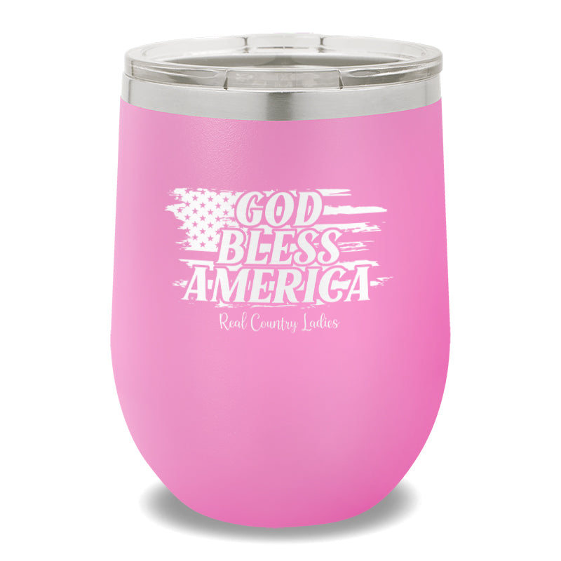 God Bless America 12oz Stemless Wine Cup