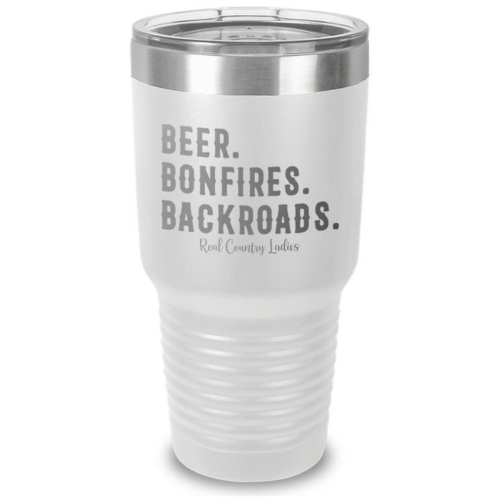 Beer Bonfires Backroads Laser Etched Tumbler