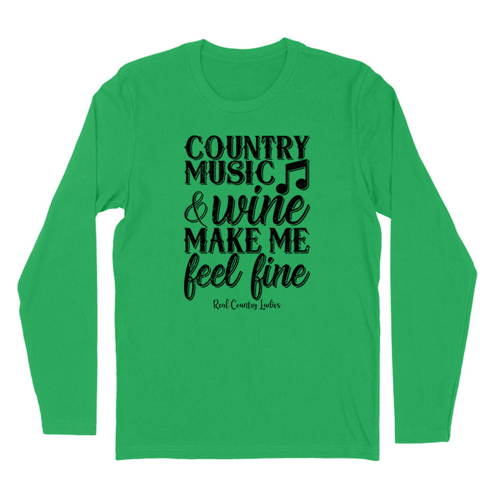 Country Music And Wine Black Print Hoodies & Long Sleeves