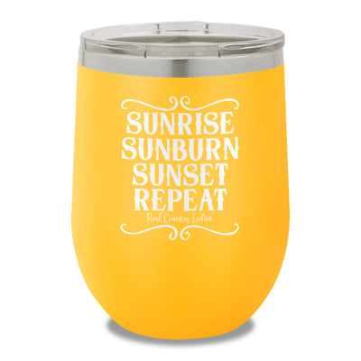 Sunrise Sunburn Sunset Repeat 12oz Stemless Wine Cup