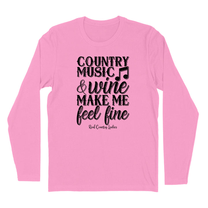 Country Music And Wine Black Print Hoodies & Long Sleeves