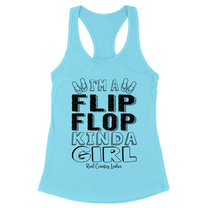 I'm A Flip Flop Kinda Girl Black Print Front Apparel