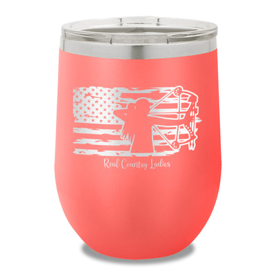 Bow USA Flag 12oz Stemless Wine Cup