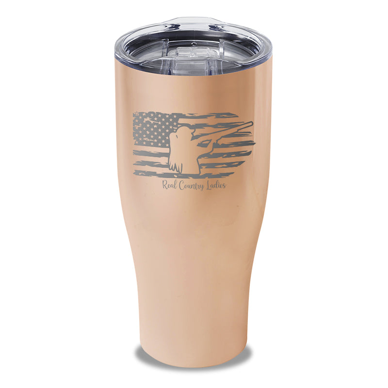 Shotgun USA Flag Laser Etched Tumbler