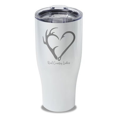 Hunting Fishing Heart Laser Etched Tumbler