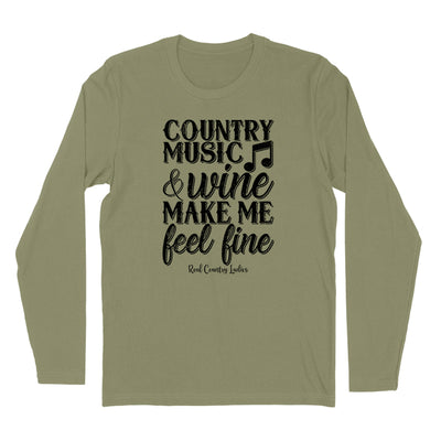 Country Music And Wine Black Print Hoodies & Long Sleeves