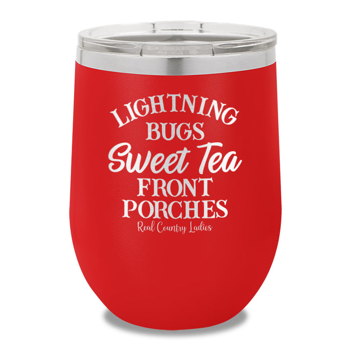 Lightning Bugs Sweet Tea Front Porches 12oz Stemless Wine Cup