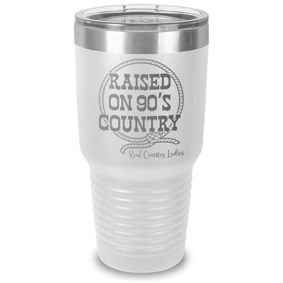 Raised On 90's Country Laser Etched Tumbler