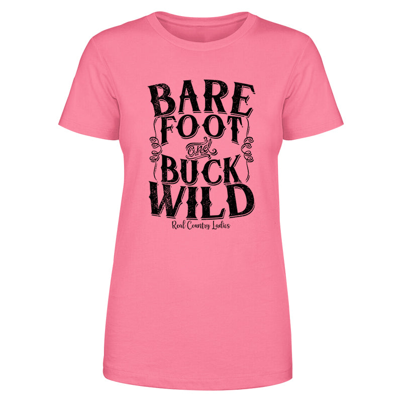 Bare Foot And Buck Wild Black Print Front Apparel