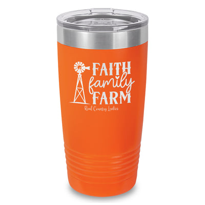 Faith Family Farm Laser Etched Tumbler