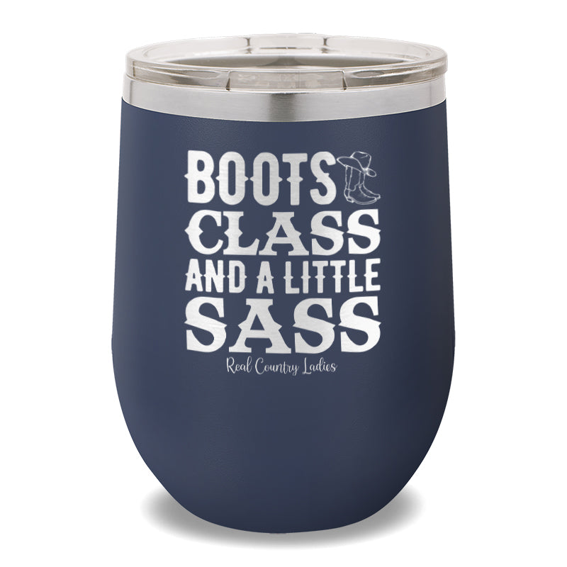 Boots Class And A Little Sass 12oz Stemless Wine Cup