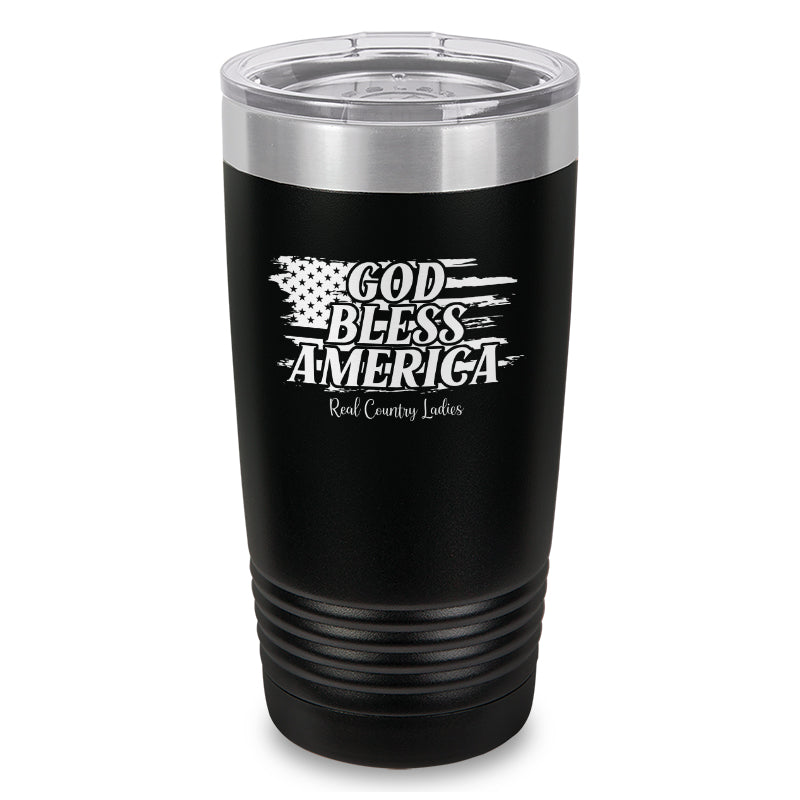 God Bless America Laser Etched Tumbler