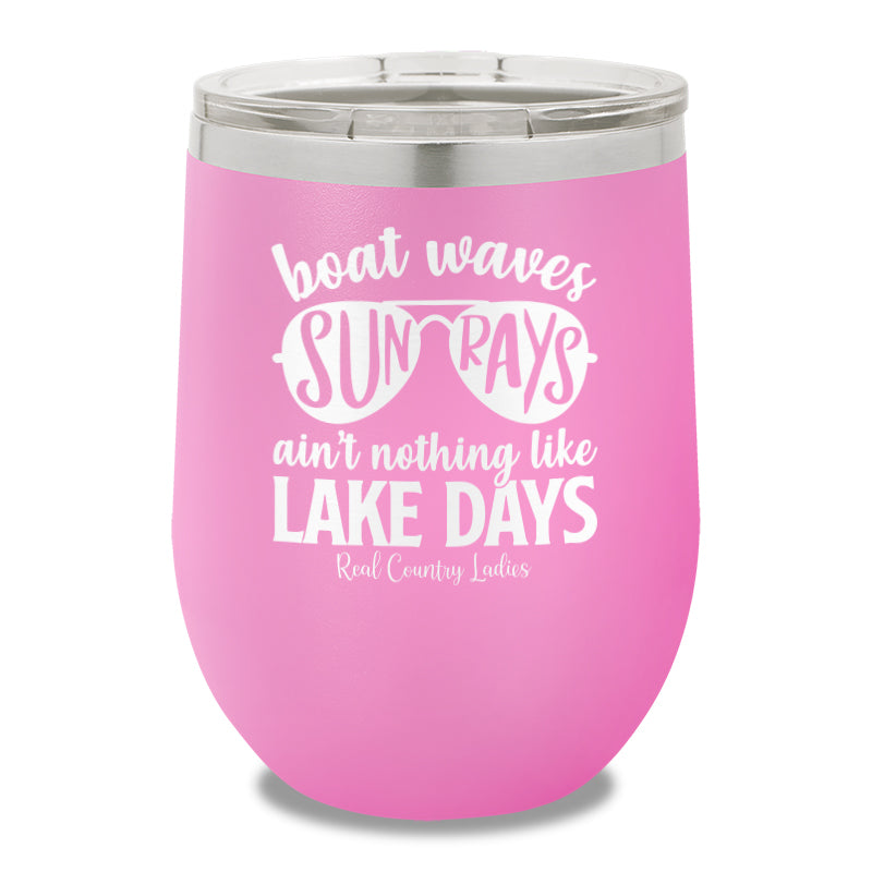 Boat Waves Sun Rays 12oz Stemless Wine Cup