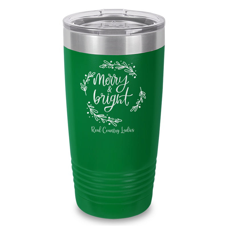 Merry And Bright Laser Etched Tumbler