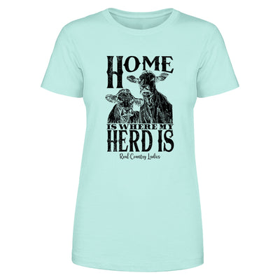 Home Is Where My Herd Is Black Print Front Apparel