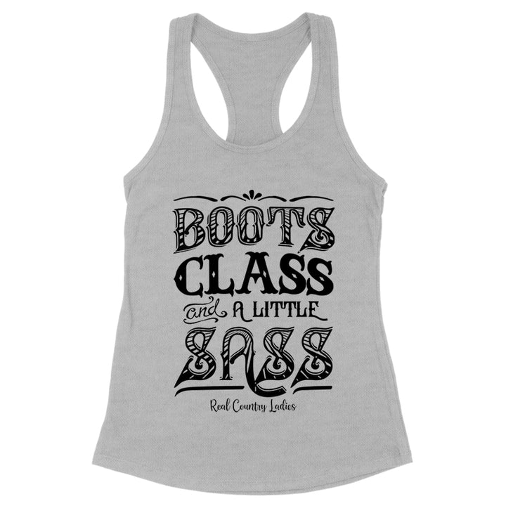 Boots Class And A Little Sass Black Print Front Apparel