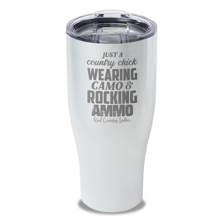 Wearing Camo Rocking Ammo Laser Etched Tumbler