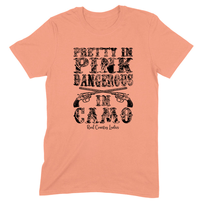 Pretty In Pink Dangerous In Camo Black Print Front Apparel