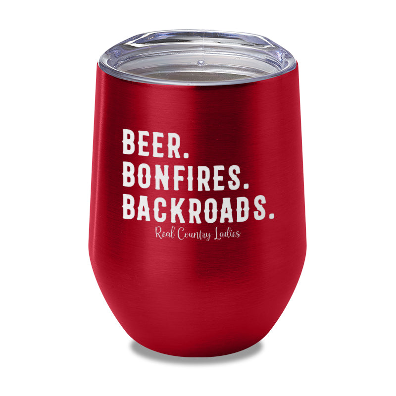 Beer Bonfires Backroads Laser Etched Tumbler