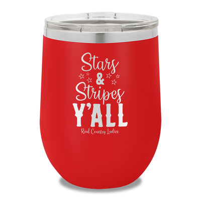 Stars And Stripes Y'all 12oz Stemless Wine Cup