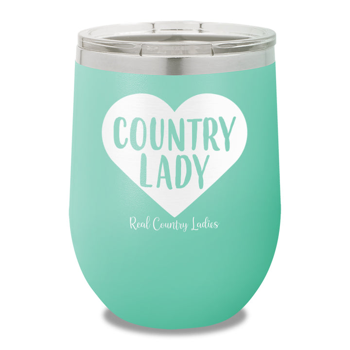 Country Lady Heart 12oz Stemless Wine Cup