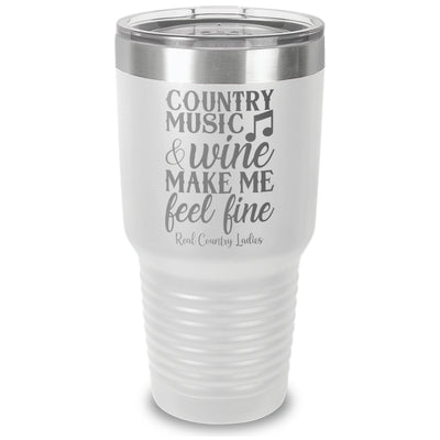 Country Music And Wine Laser Etched Tumbler