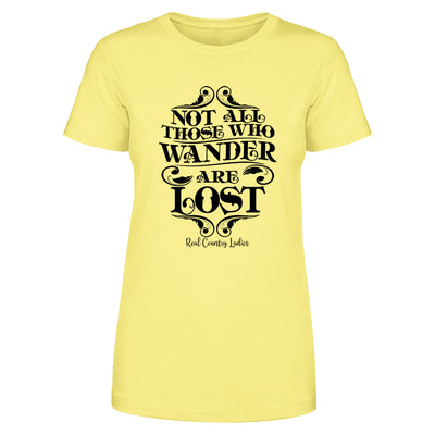 Not All Those Who Wander Black Print Front Apparel