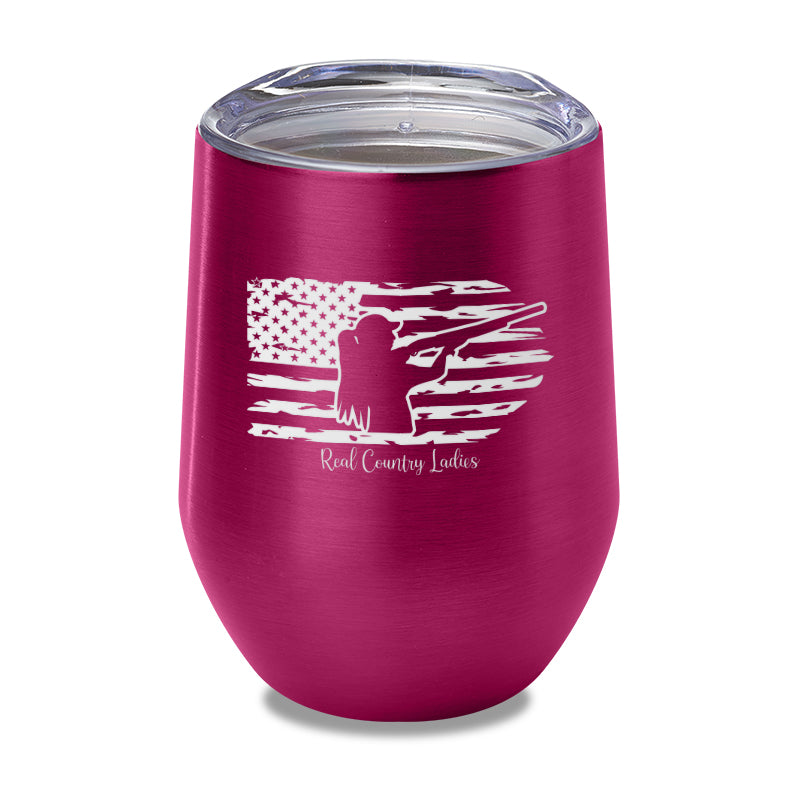 Shotgun USA Flag Laser Etched Tumbler