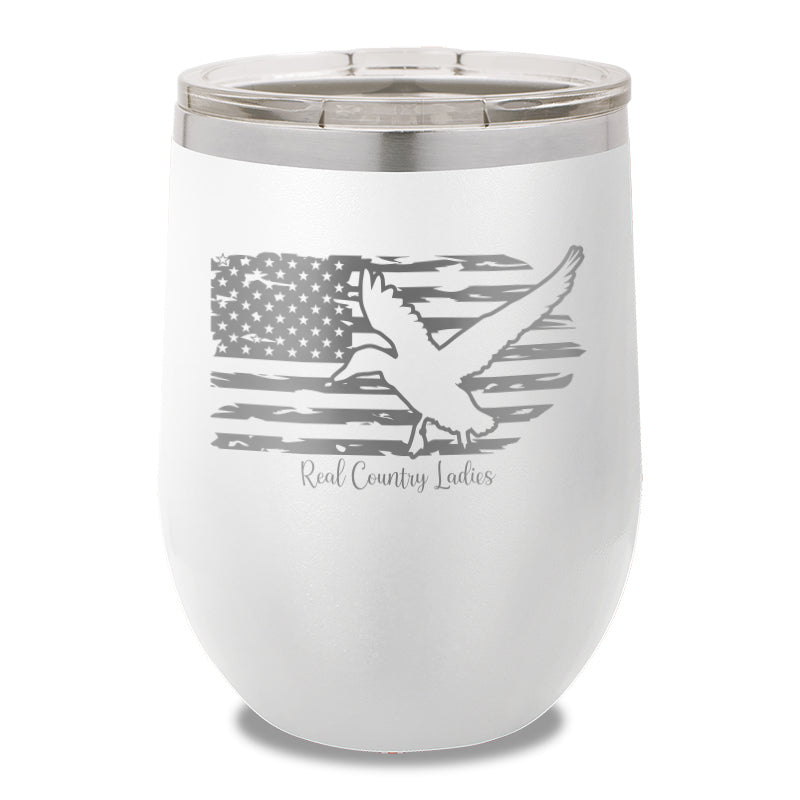 Duck USA Flag 12oz Stemless Wine Cup