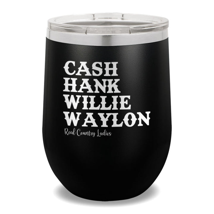 Cash Hank Willie Waylon 12oz Stemless Wine Cup