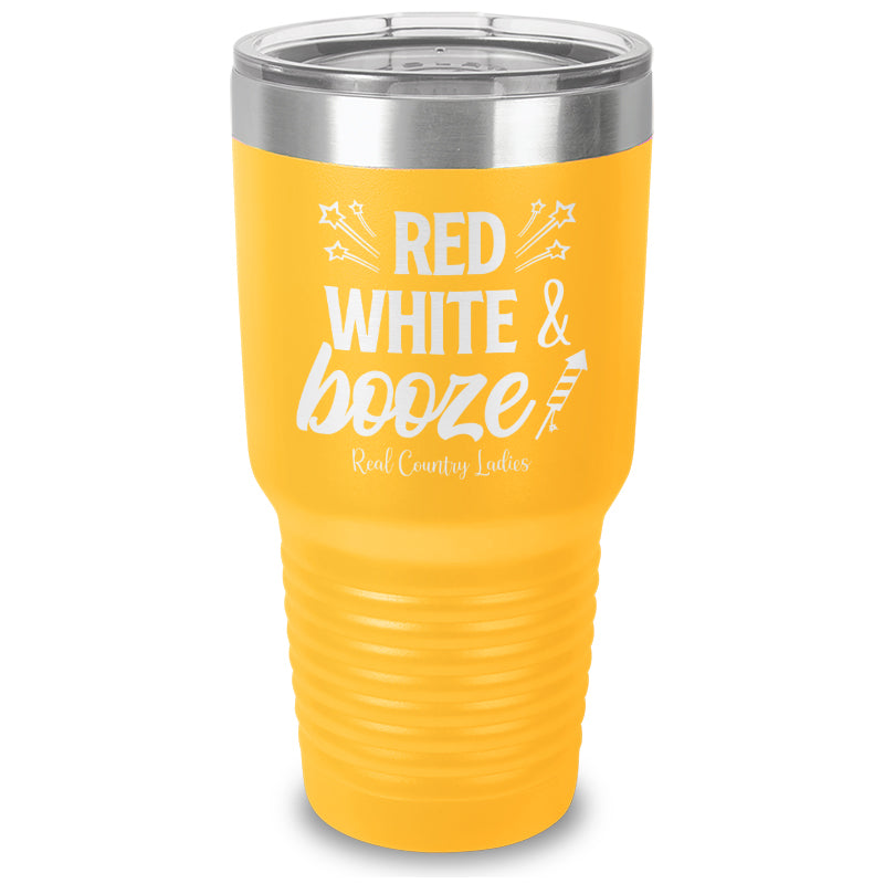 Red White And Booze Laser Etched Tumbler