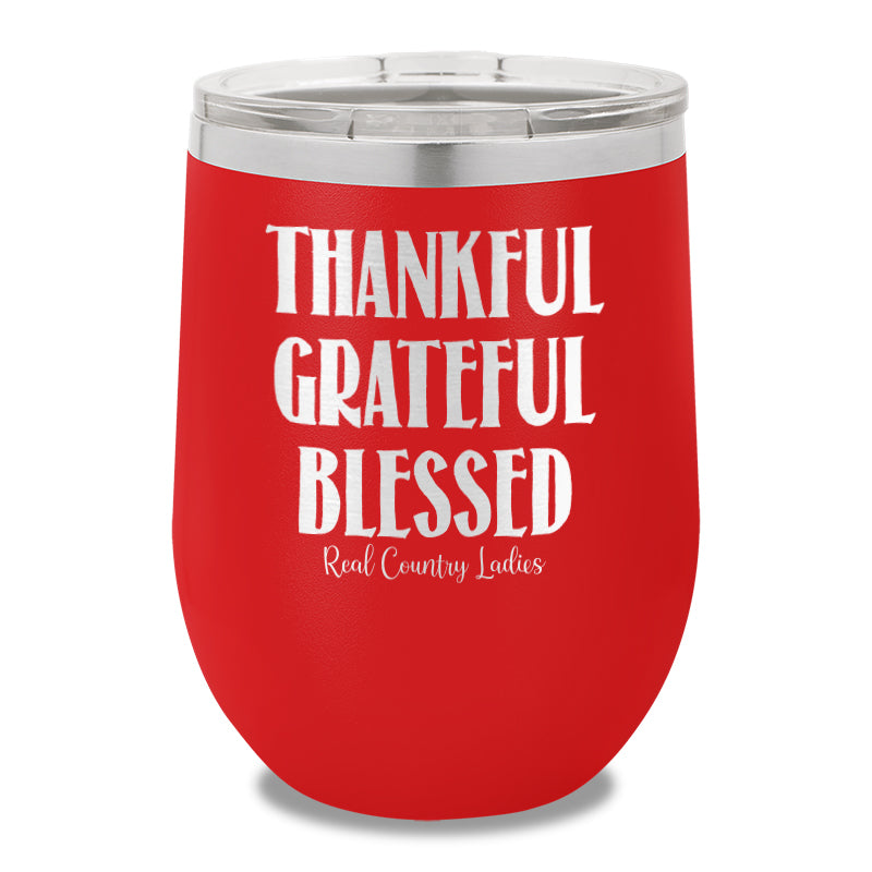 Thankful Grateful Blessed Stemless Wine Cup