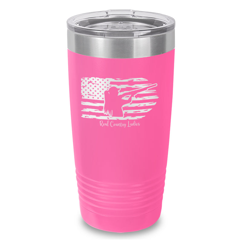 Shotgun USA Flag Laser Etched Tumbler