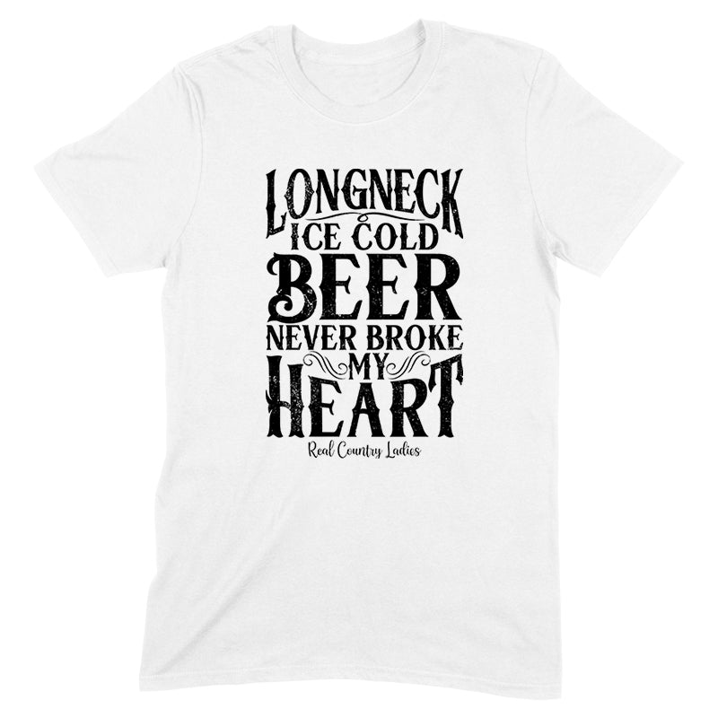 Longneck Ice Cold Beer Black Print Front Apparel