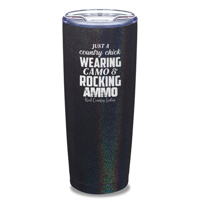 Wearing Camo Rocking Ammo Laser Etched Tumbler