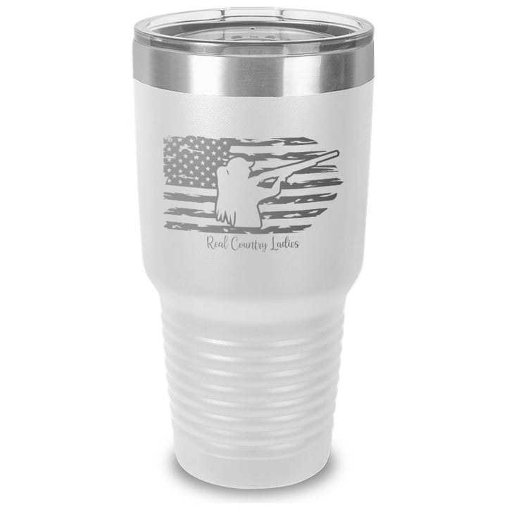 Shotgun USA Flag Laser Etched Tumbler