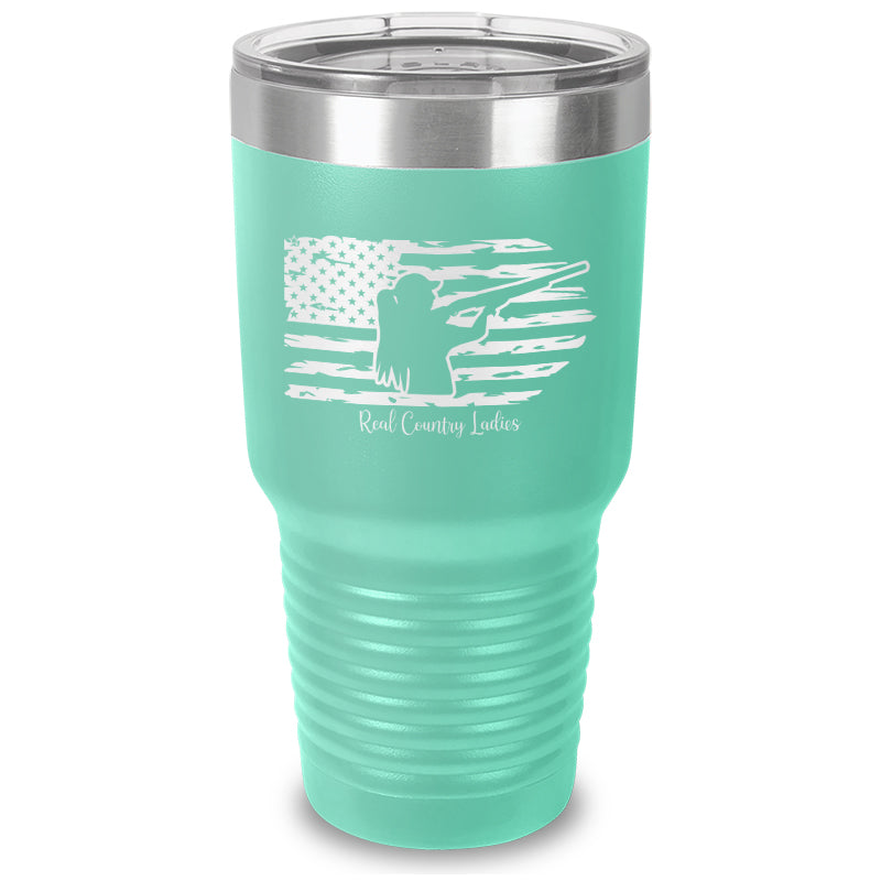 Shotgun USA Flag Laser Etched Tumbler