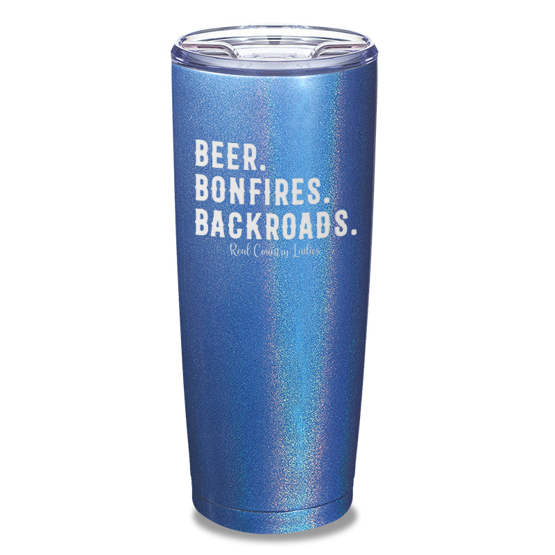 Beer Bonfires Backroads Laser Etched Tumbler