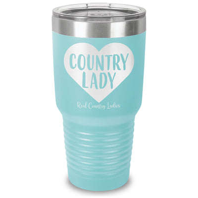 Country Lady Heart Laser Etched Tumbler