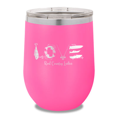 Fishing Love 12oz Stemless Wine Cup